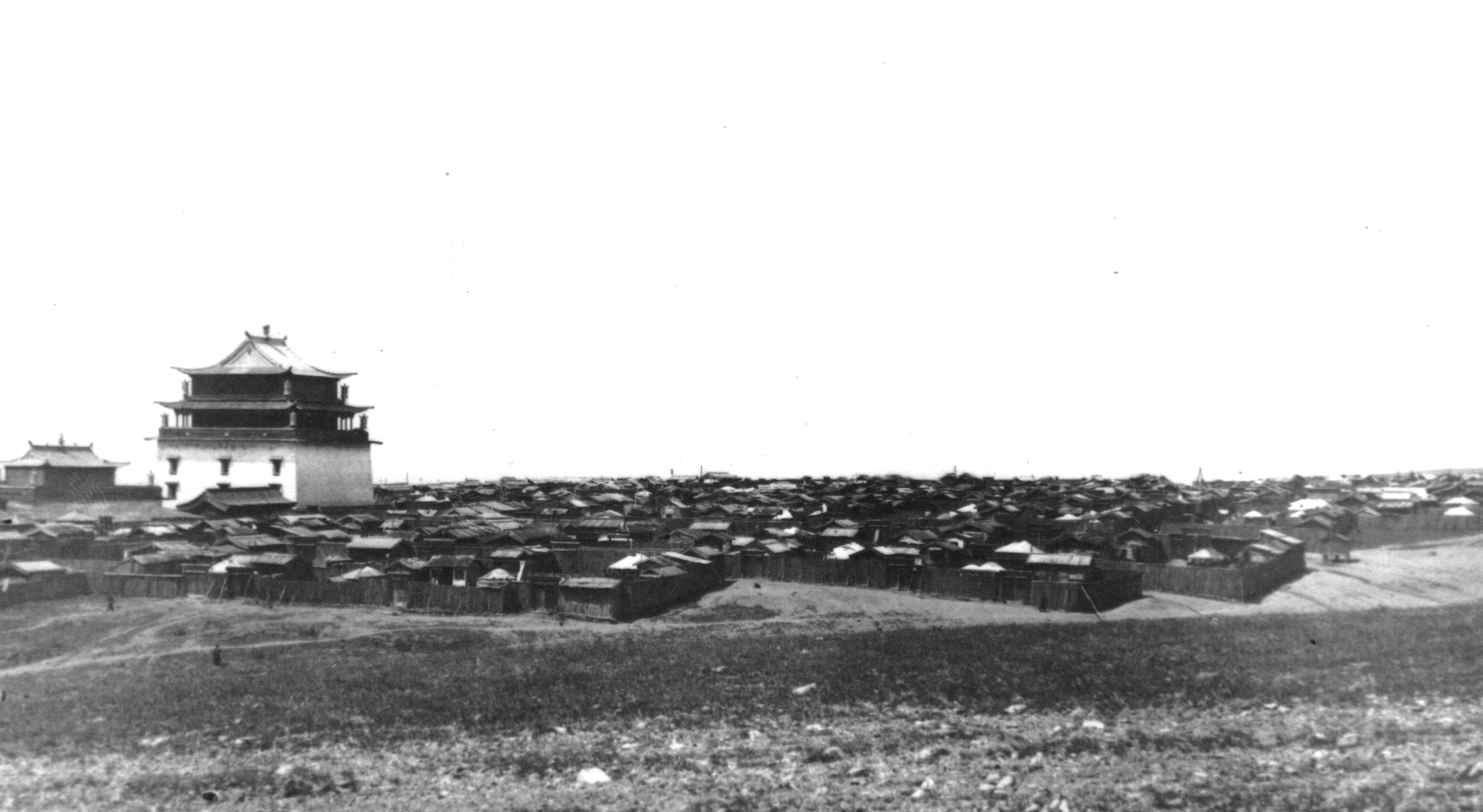 Janraiseg temple, Idgaachoinzinlin datsan and the aimags of Gandan from the North-East